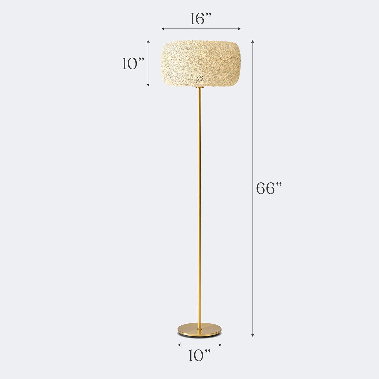 Rowan 66 in. Mid-Century Modern LED Energy Efficient Floor Lamp with Drum Shade