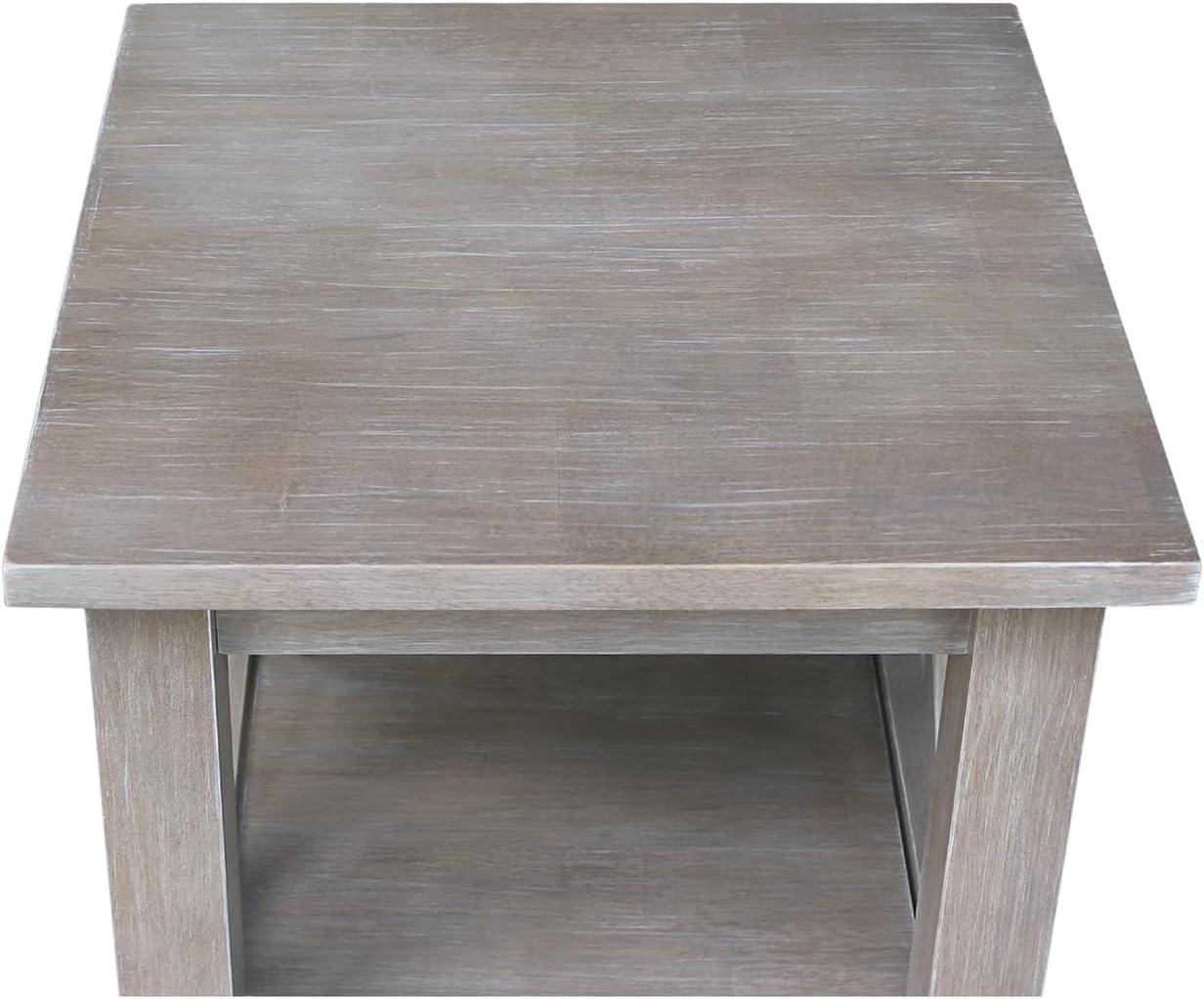 Transitional Solid Wood Square Accent Table in Brown