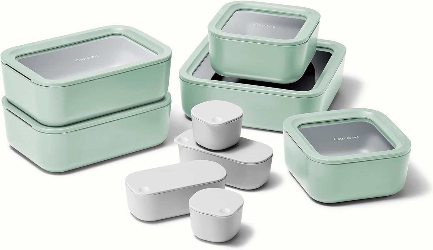 Mist Green 14-Piece Glass Food Storage Set with Lids