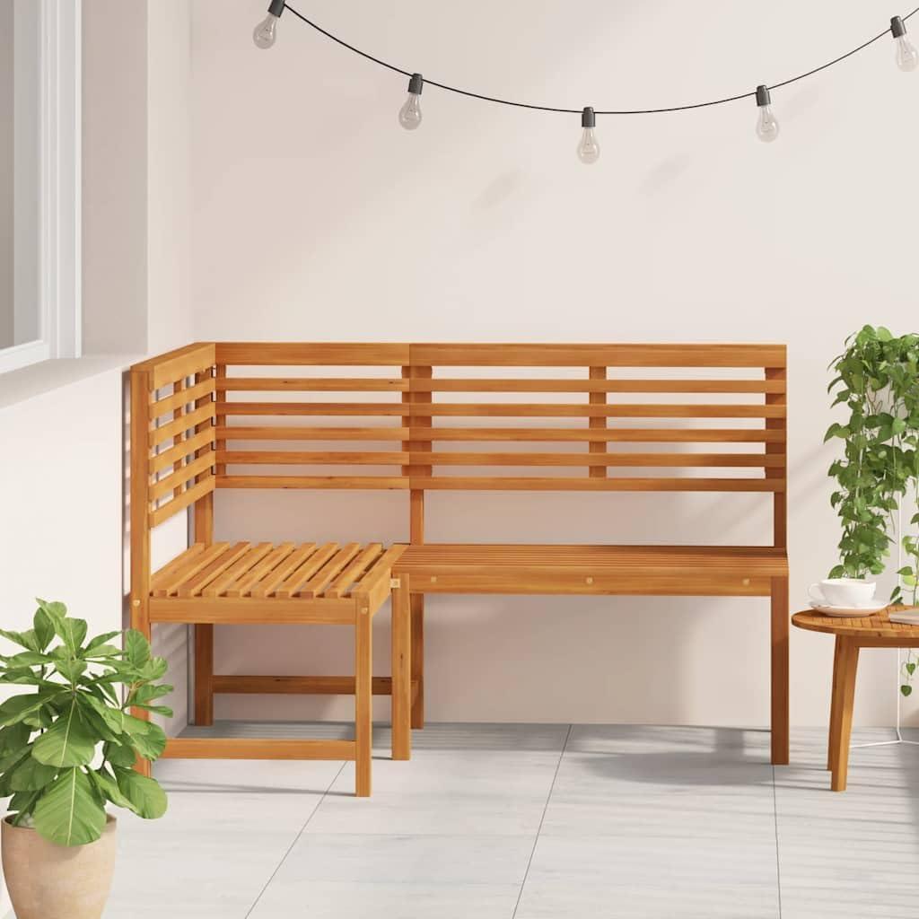 vidaXL Patio Corner Bench 55.1Inch Solid Acacia Wood