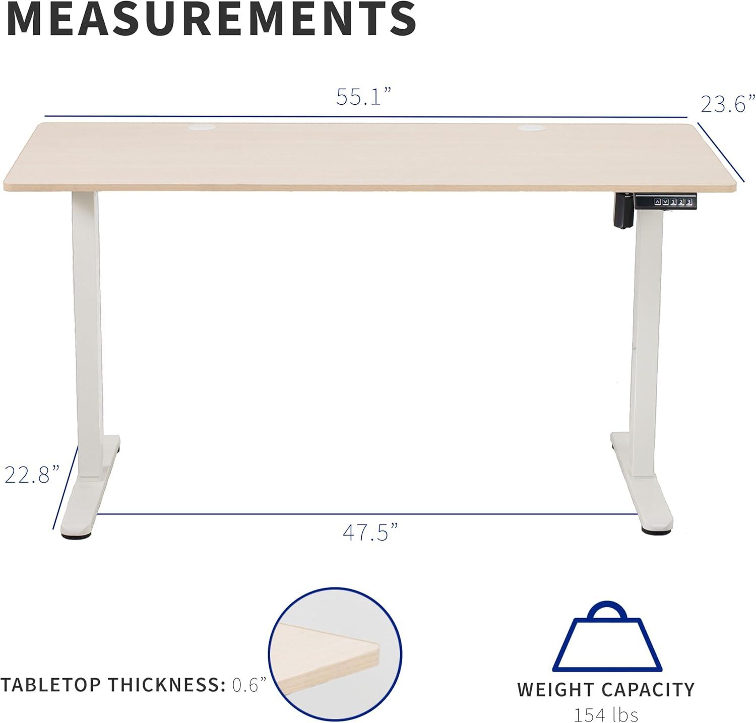 VIVO 55" x 24" Electric Sit Stand Desk, Height Adjustable Workstation (E155TB series)