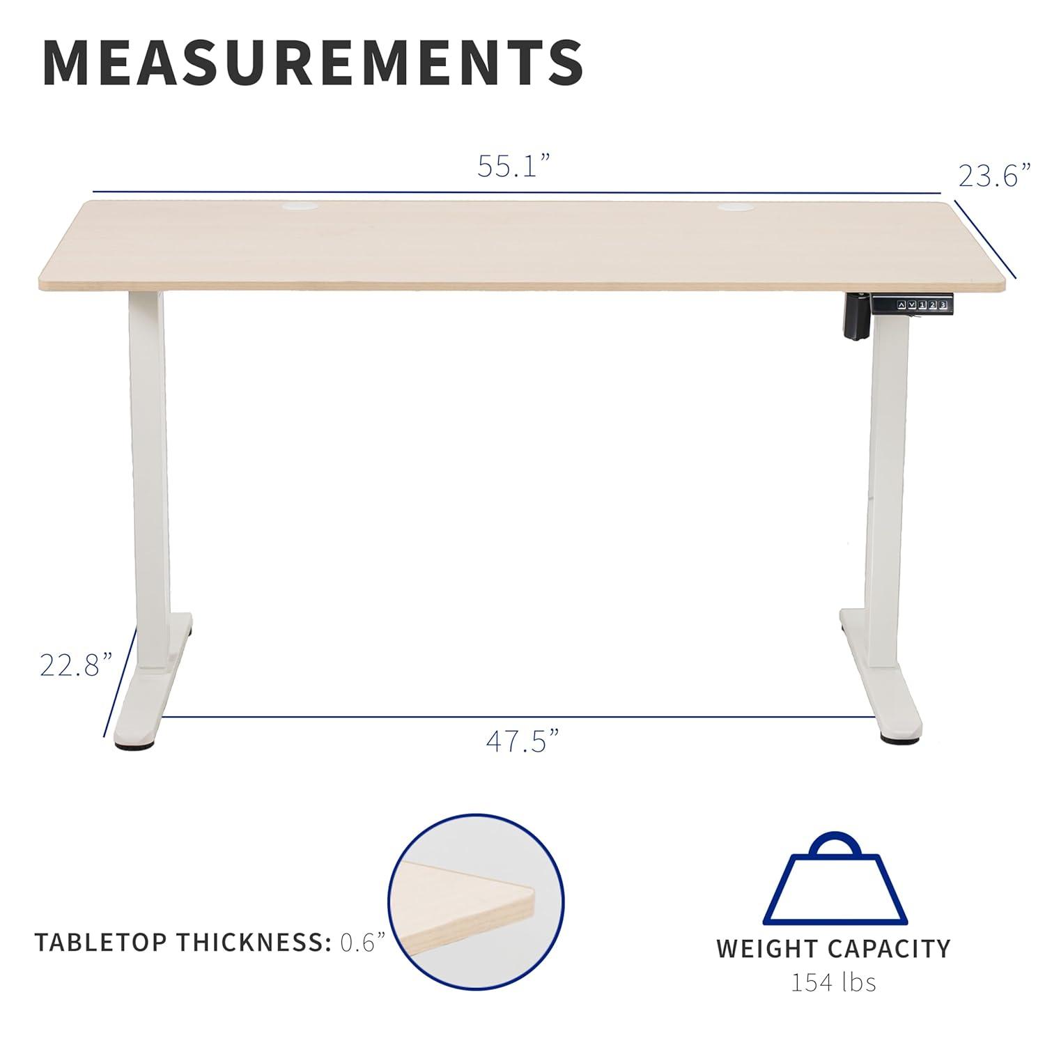 VIVO 55" x 24" Electric Sit Stand Desk, Height Adjustable Workstation (E155TB series)