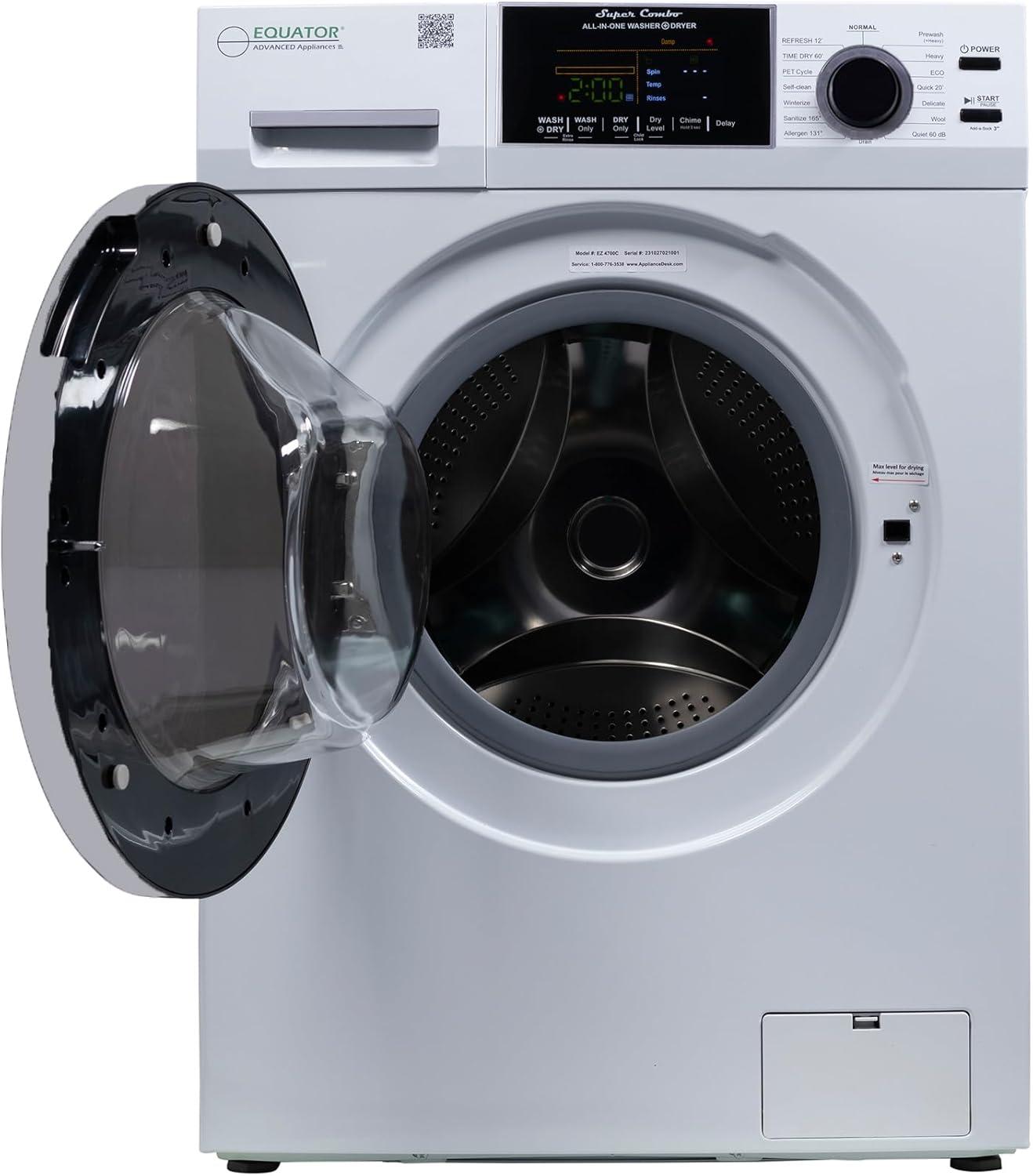 All-in-one Washer Dryer Ventless FULLY BUILTIN 0-CLEARANCE 1.62cf/15lbs 110V 1400RPM