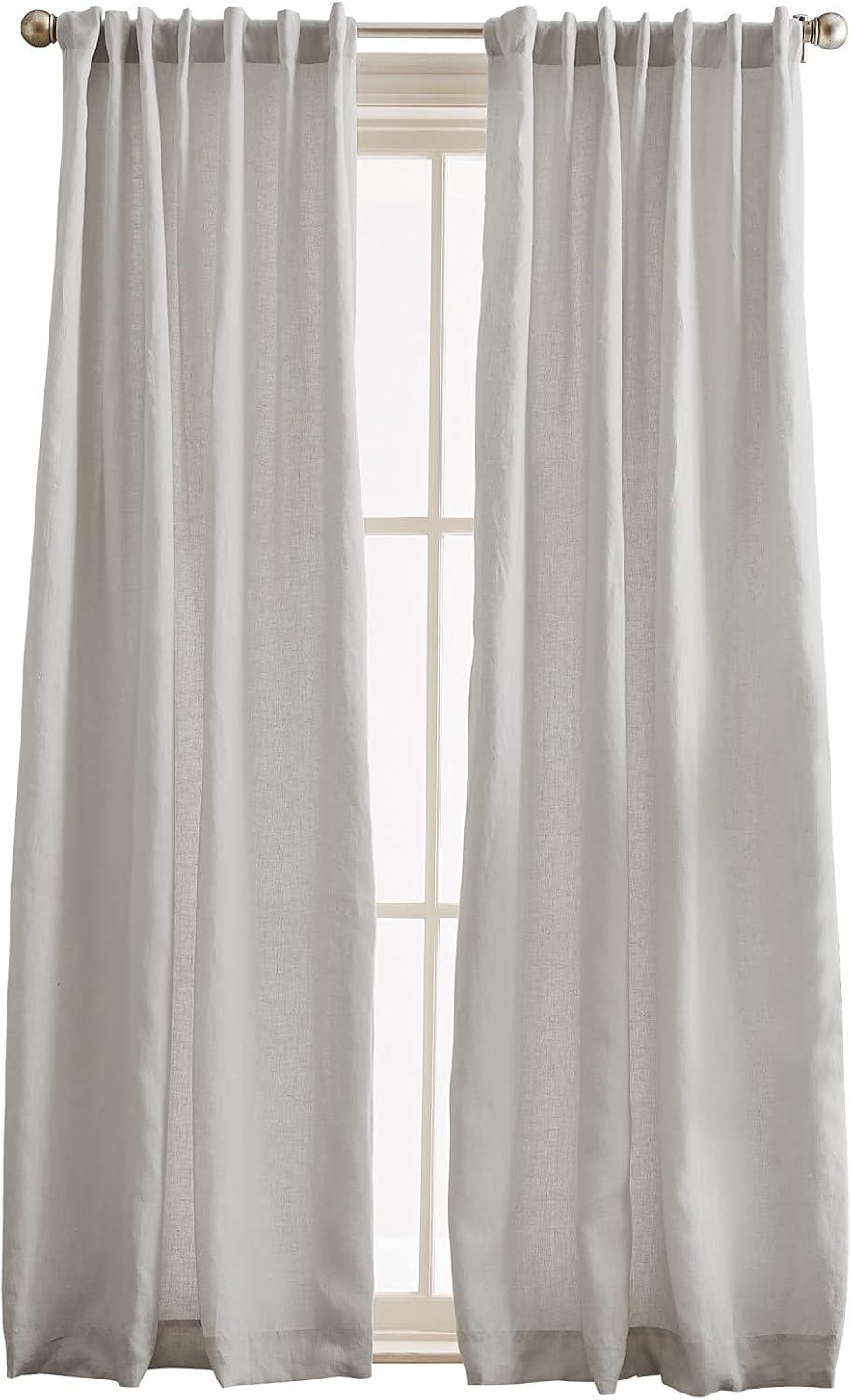 100% Linen Backtab Lined White Panel Pair (Set of 2)