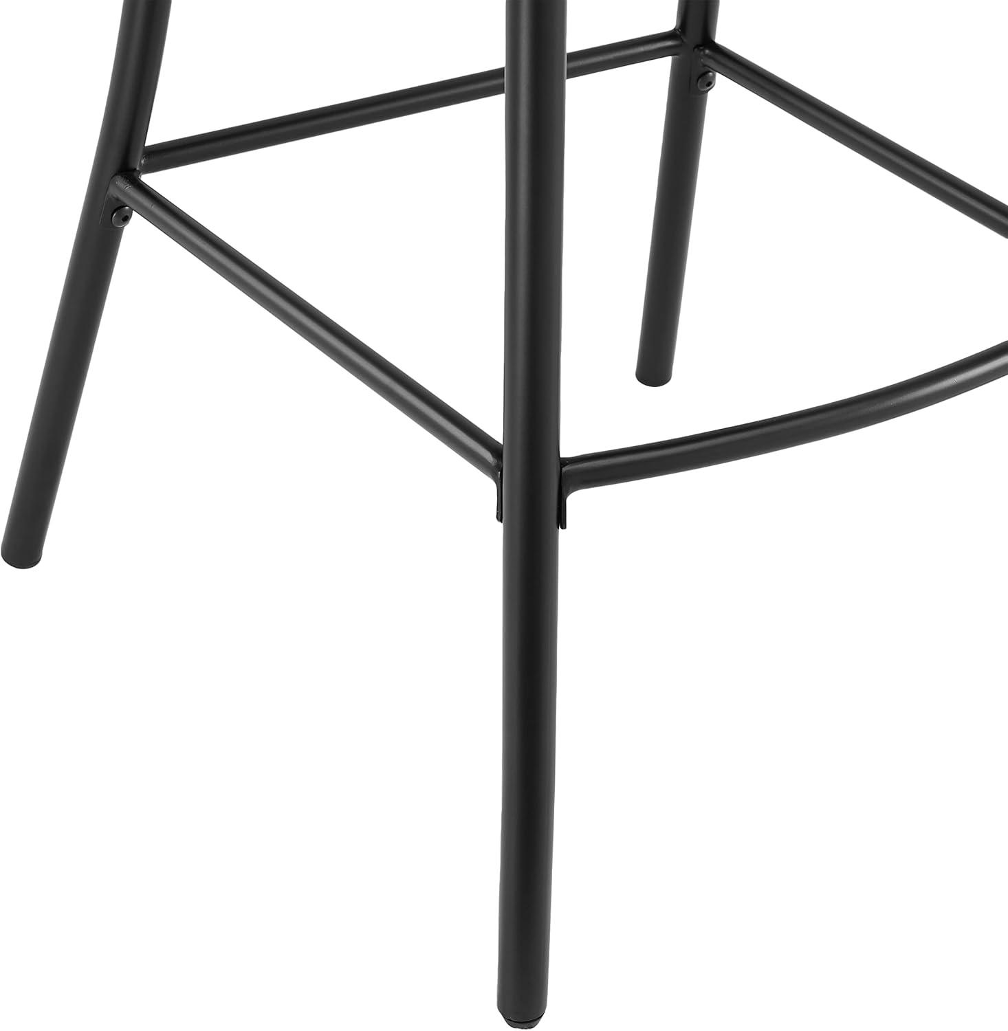 Set of 2 Camille Metal Counter Height Barstools Matte Black - Crosley: Sturdy Steel Frame, Kitchen Island Seating