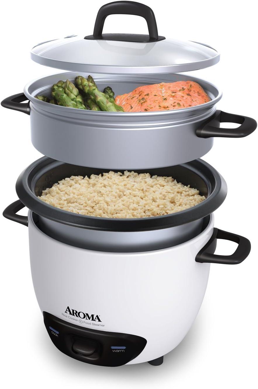 Aroma AROMA Rice Cooker, 7-Cup (Uncooked) / 14-Cup (Cooked), Steamer, Grain Cooker, 3Qt