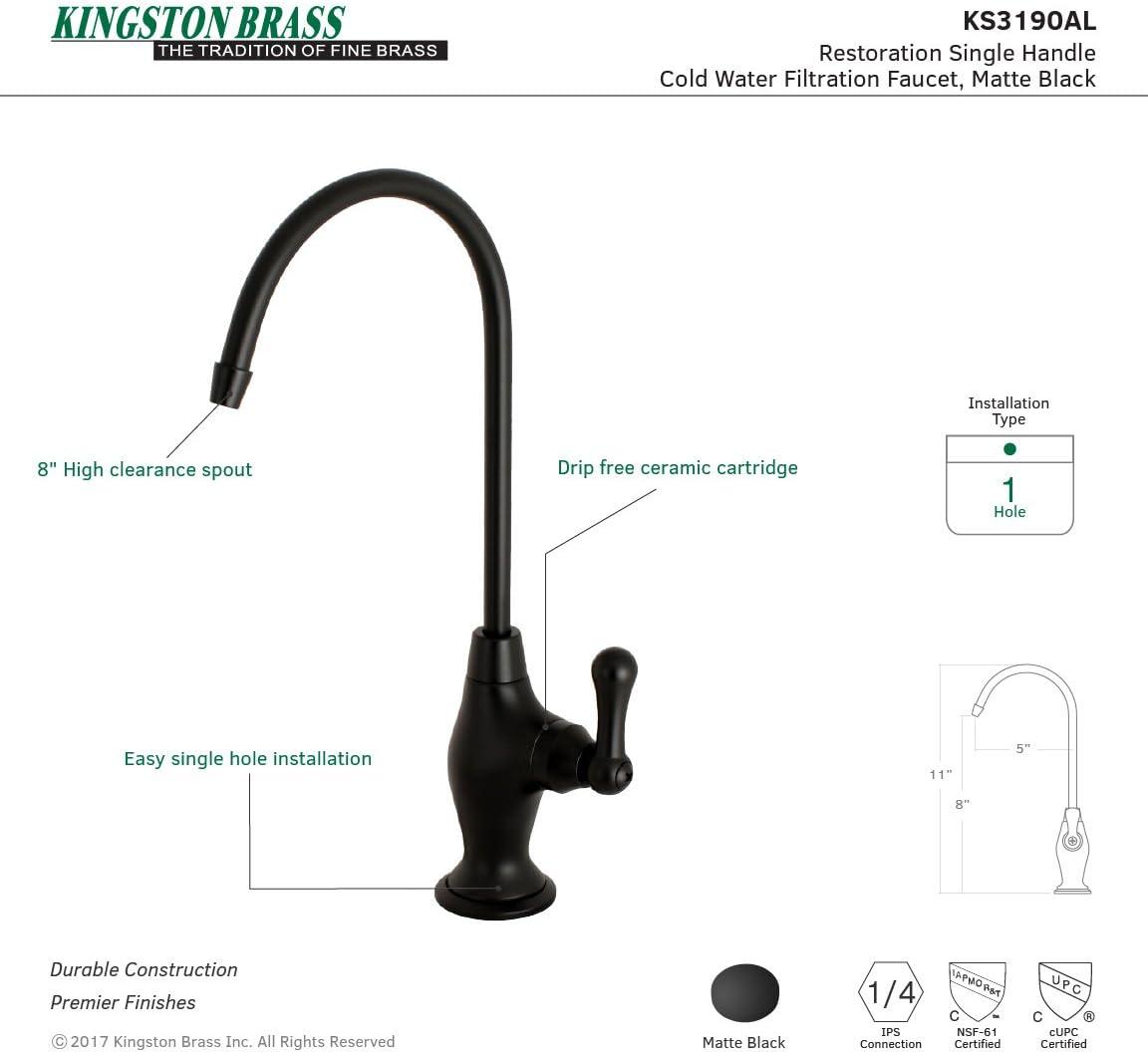 Kingston Brass Restoration Single-Handle 1-Hole Deck Mount Water Filtration Faucet