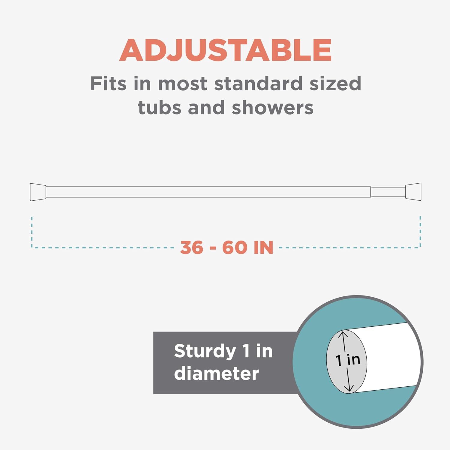 Zenna Home Shower Curtain Rod 60 in. L White