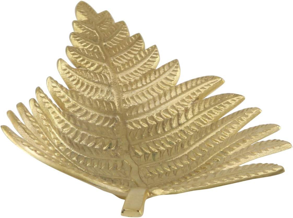 Set of 2 Contemporary Leaf Trays Gold - Olivia & May: Aluminum, Not Food Safe, Indoor Use