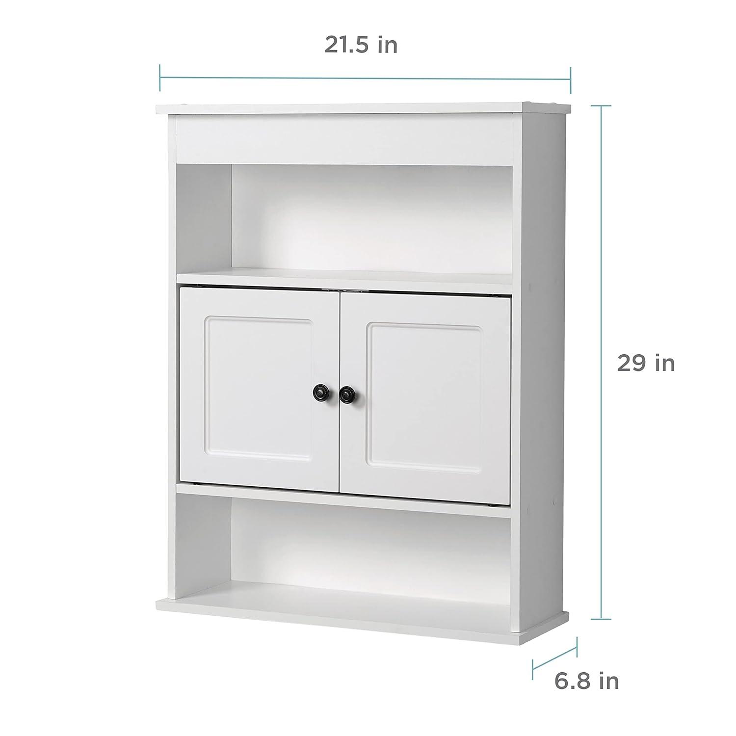 Zenna Home Engineered Wood Bathroom Wall Cabinet with 3 Shelves, White