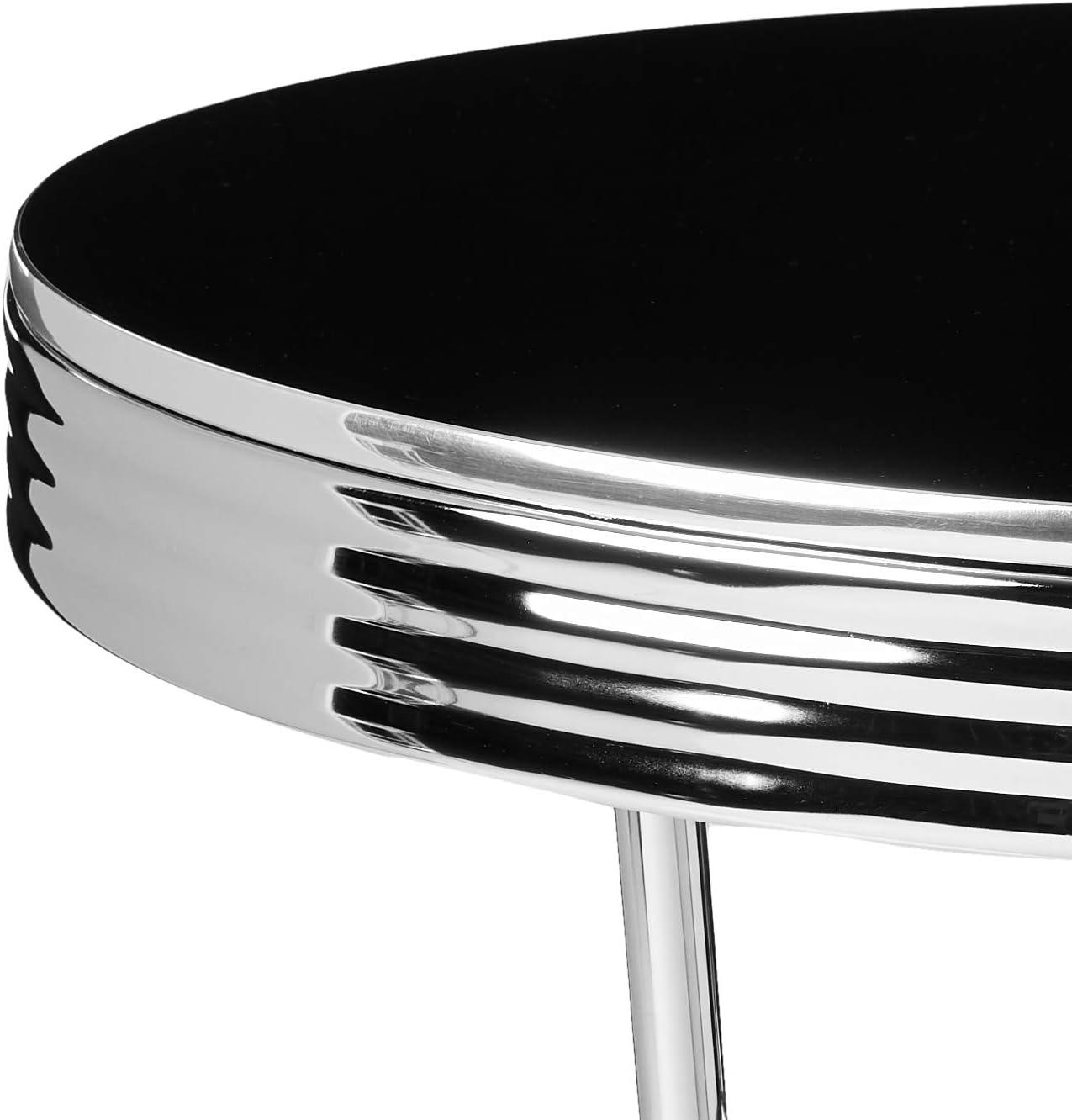 Retro Black Wood and Chrome 3-Piece Pub Set