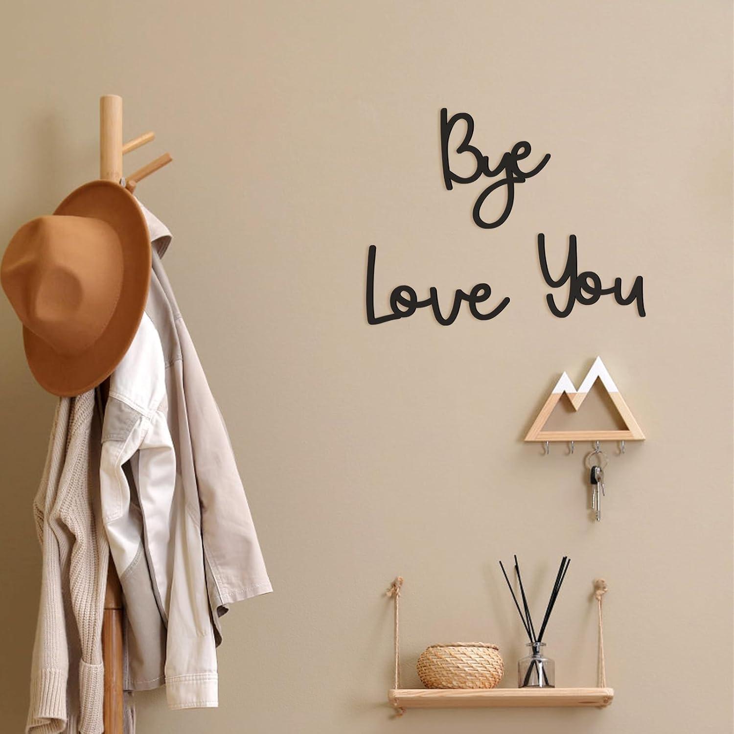 Love You Bye Sign Home Sign Wall Decor Unique Above Door Decoration Love Wall Art for Bedroom & Hallway Perfect New Home Decor Gift