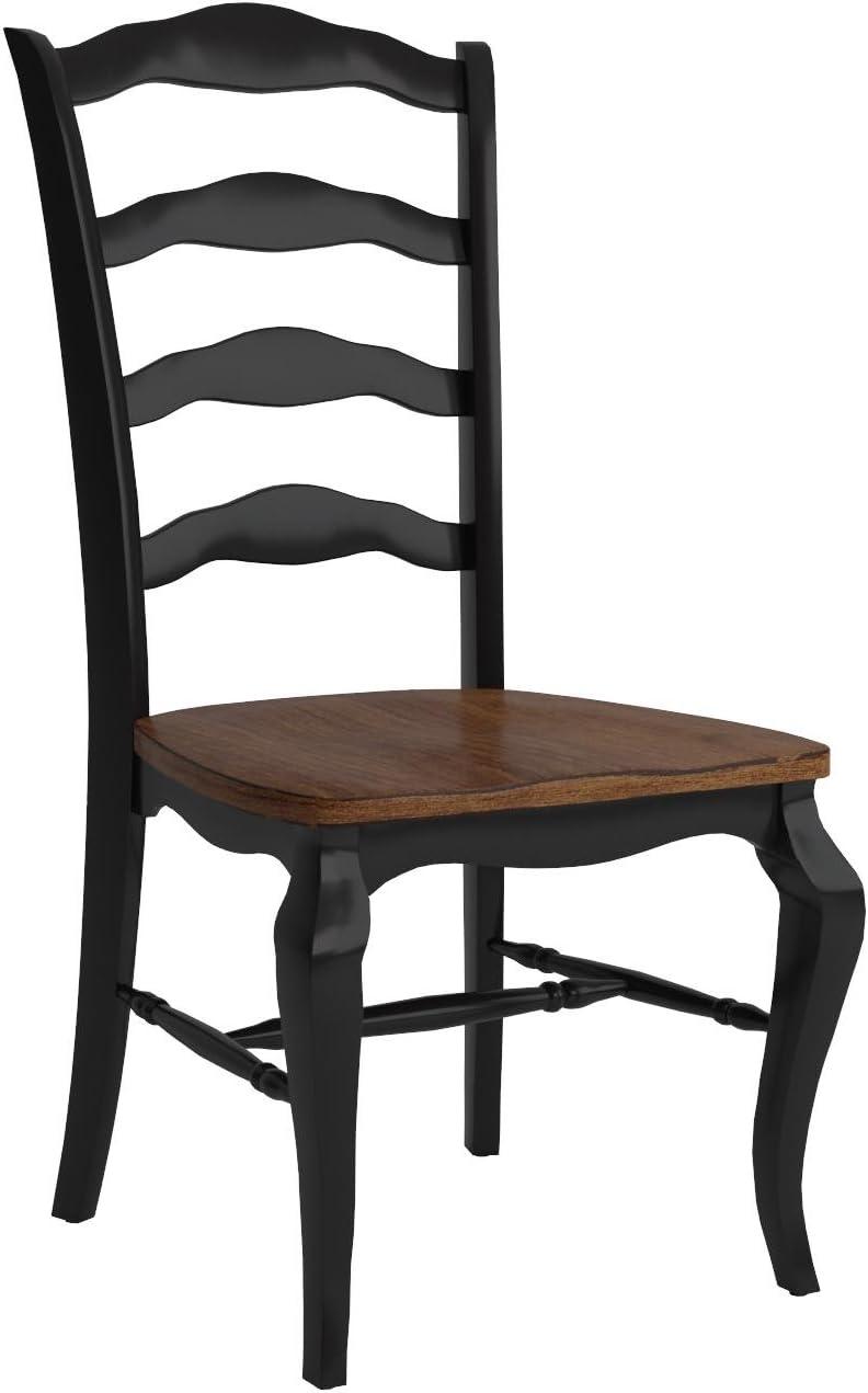 Homestyles French Countryside Black Wood Dining Chair Pair