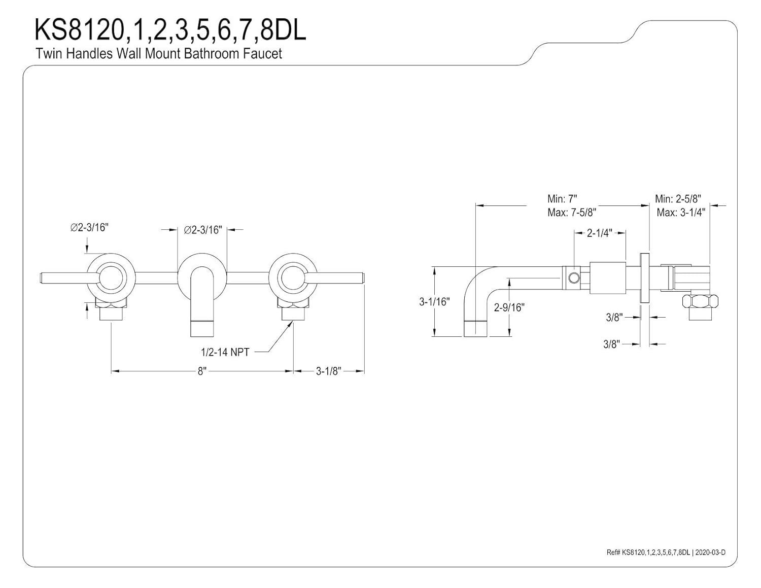 Concord Wall Mounted Bathroom Faucet