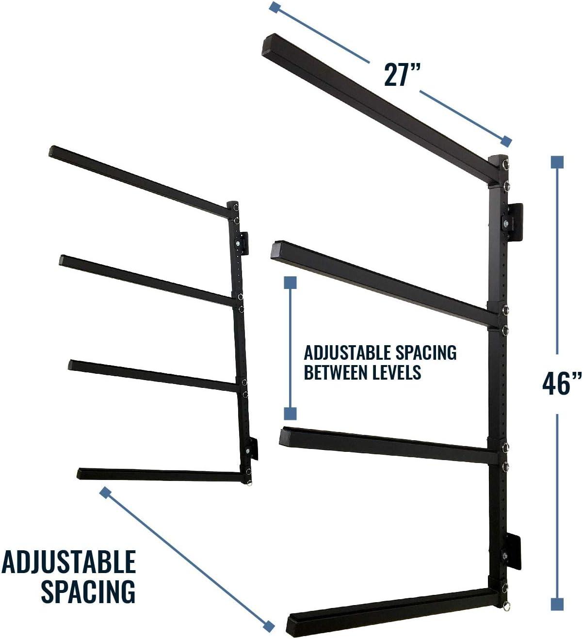 Heavy Duty Adjustable Wall-Mount Kayak Storage Rack