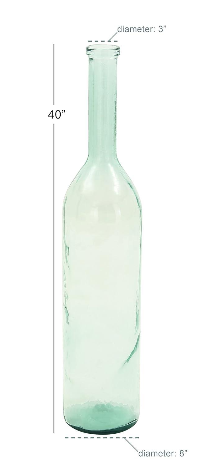 Highland Dunes Recycled Glass Handmade Spanish Decorative Blue Vase