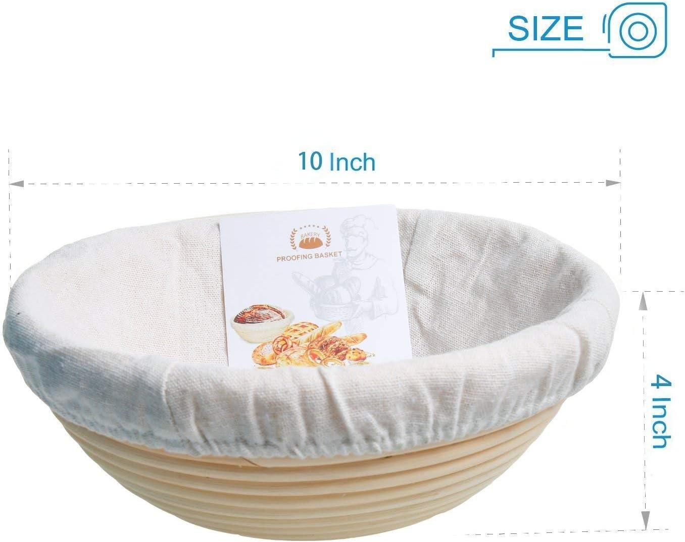 10 Inch Natural Rattan Bread Proofing Basket Set