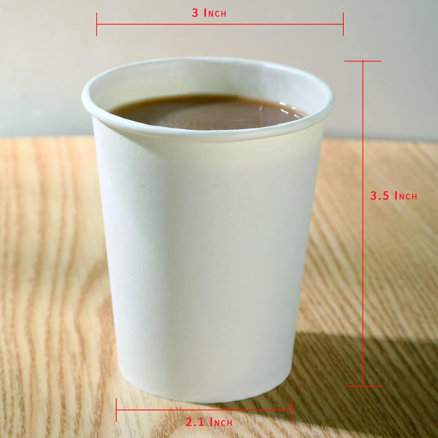 White 8 Oz Disposable Paper Coffee Cups, 300 Pack