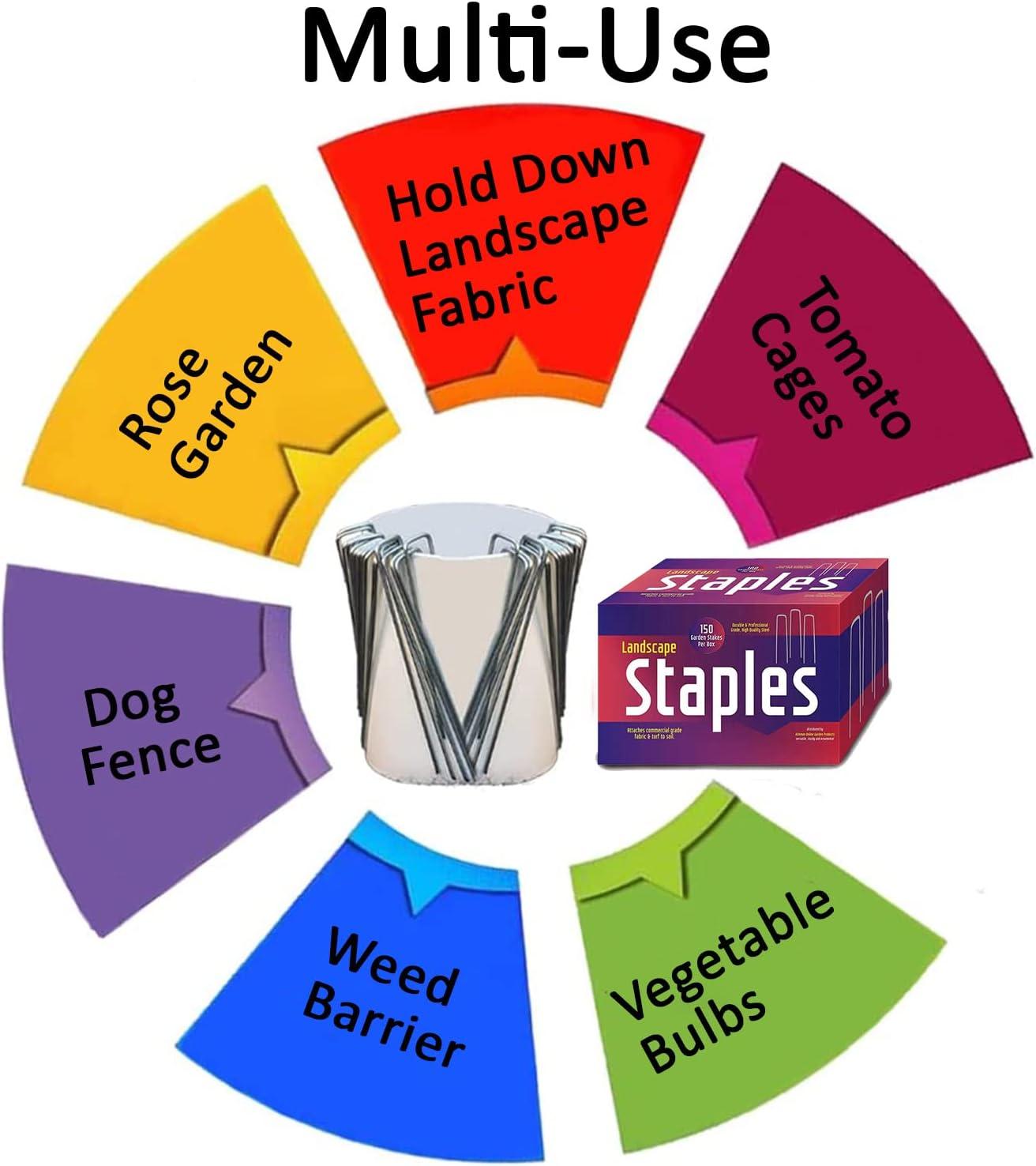 Galvanized Steel Landscape Staples for Garden and Fence, 50-Pack