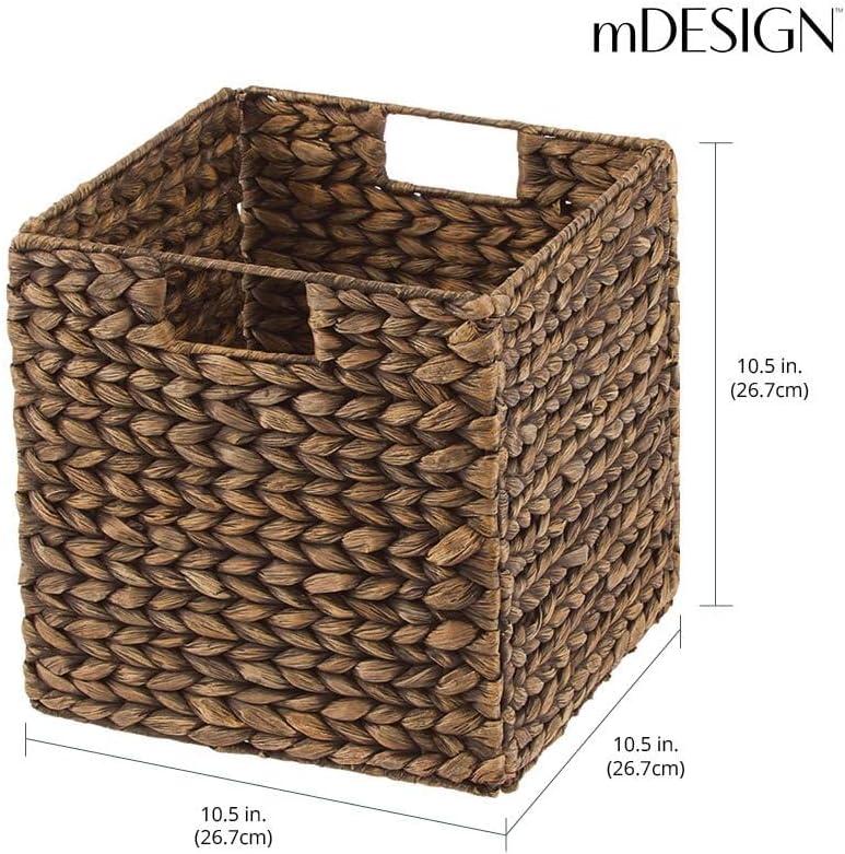 Brown Woven Hyacinth Square Storage Baskets, Set of 8