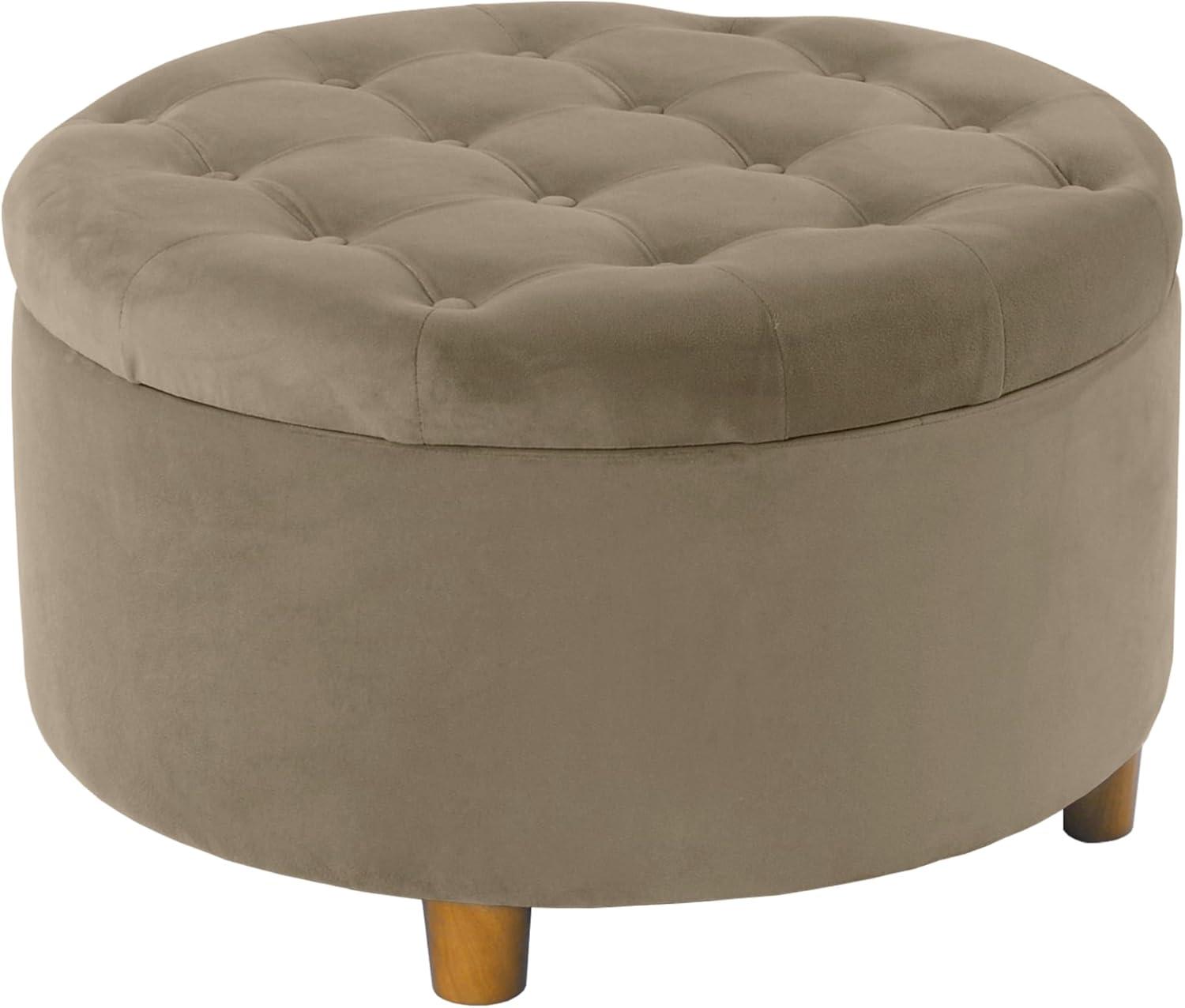 Tufted Round Storage Ottoman Velvet - HomePop