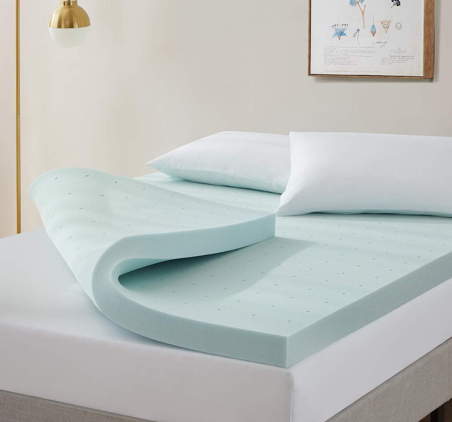 Nestl 4 Inch Memory Foam Mattress Topper, Full Size Gel Infused Mattress Topper