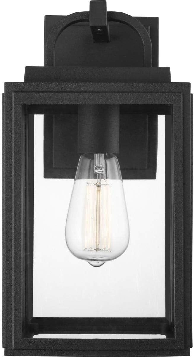 Coastal-Inspired Black Bronze Outdoor Lantern with Clear Glass