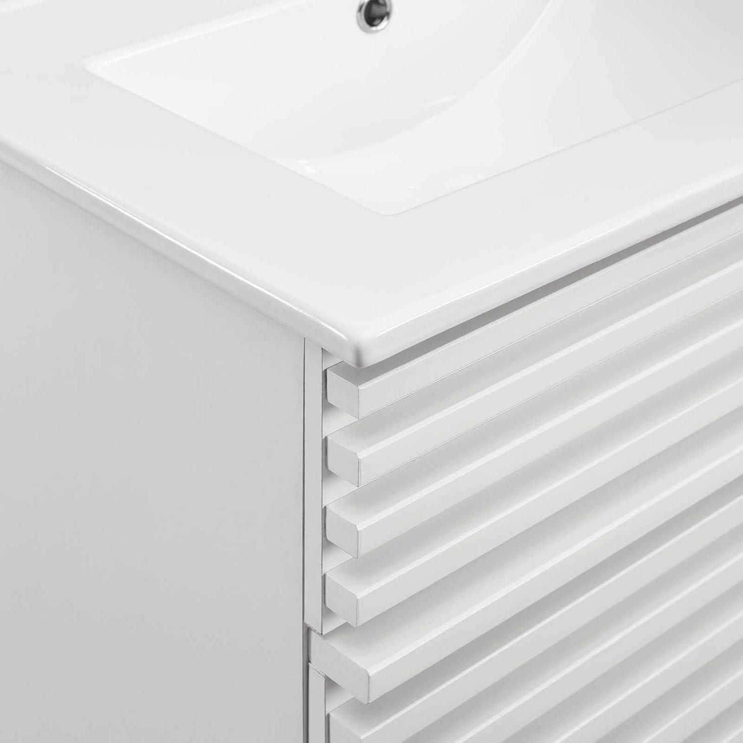 Render Bathroom Vanity White White