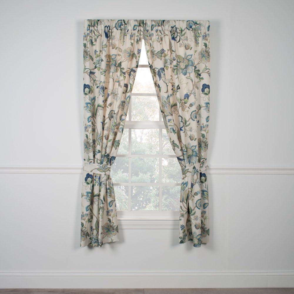 Brissac Blue Floral Polyester Scallop Window Valance