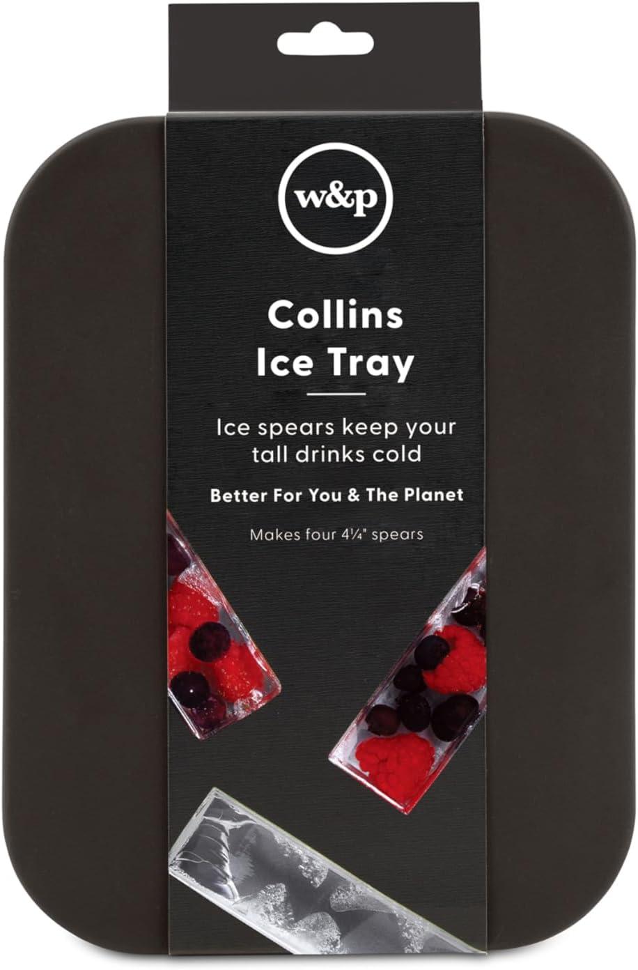 Charcoal Silicone Collins Ice Tray with Lid