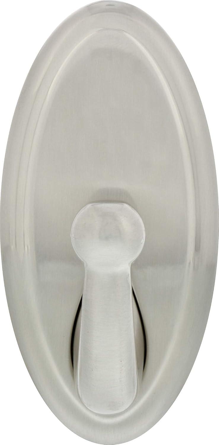 Satin Nickel Oval Metal Hook for Drywall Installation