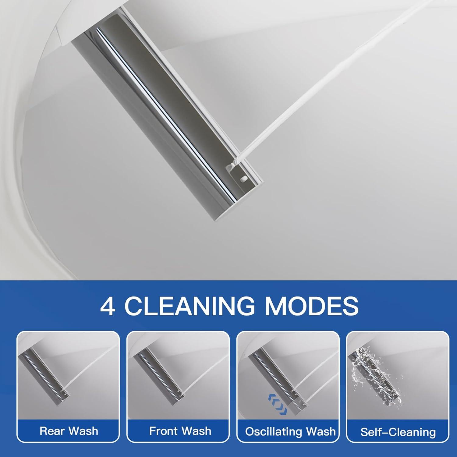 White Heated Electric Bidet Toilet Seat with Stainless Steel Nozzle