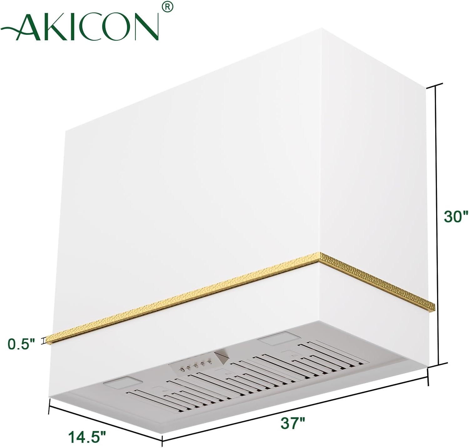 Akicon 36" Stainless Steel 600 CFM Ducted (Vented) Wall Mounted Required Range Hood