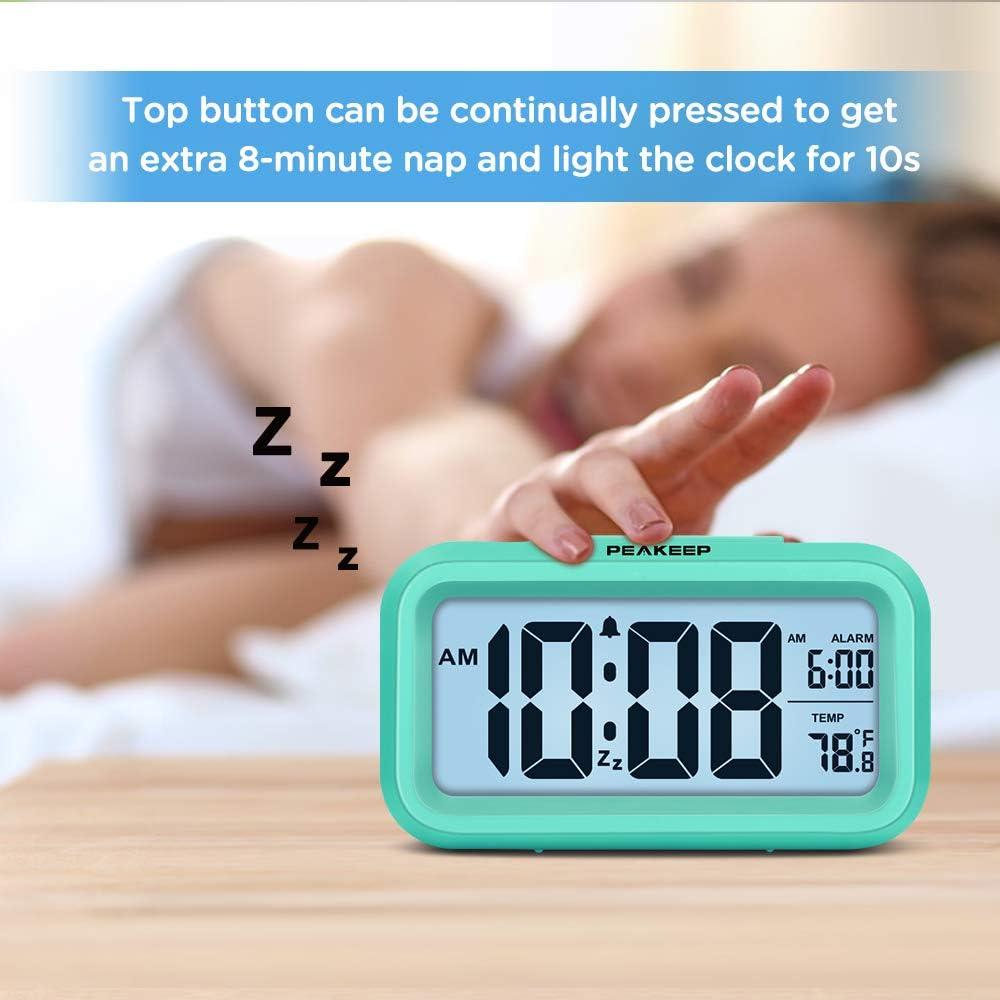 Mint Digital Alarm Clock with Indoor Temperature Display