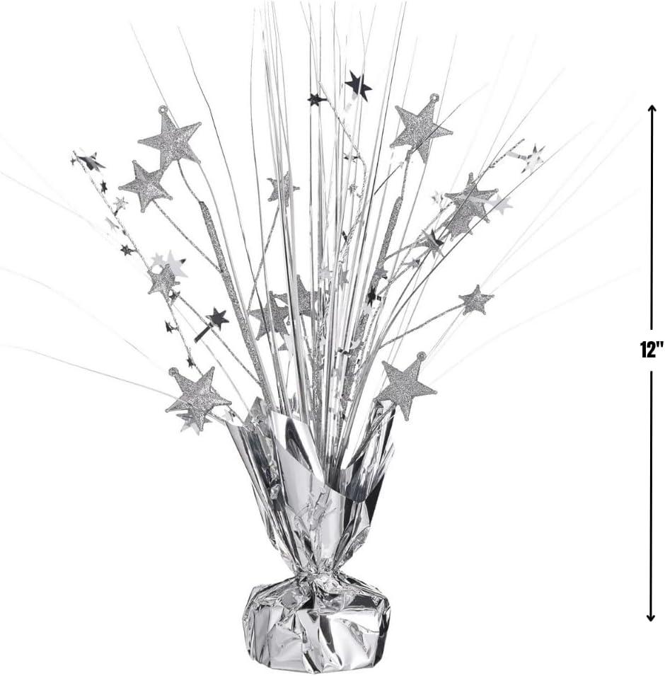 Vibrant Silver Foil Spray Centerpiece - 12" (Pack of 1) - Ideal for Parties, Events & Celebrations