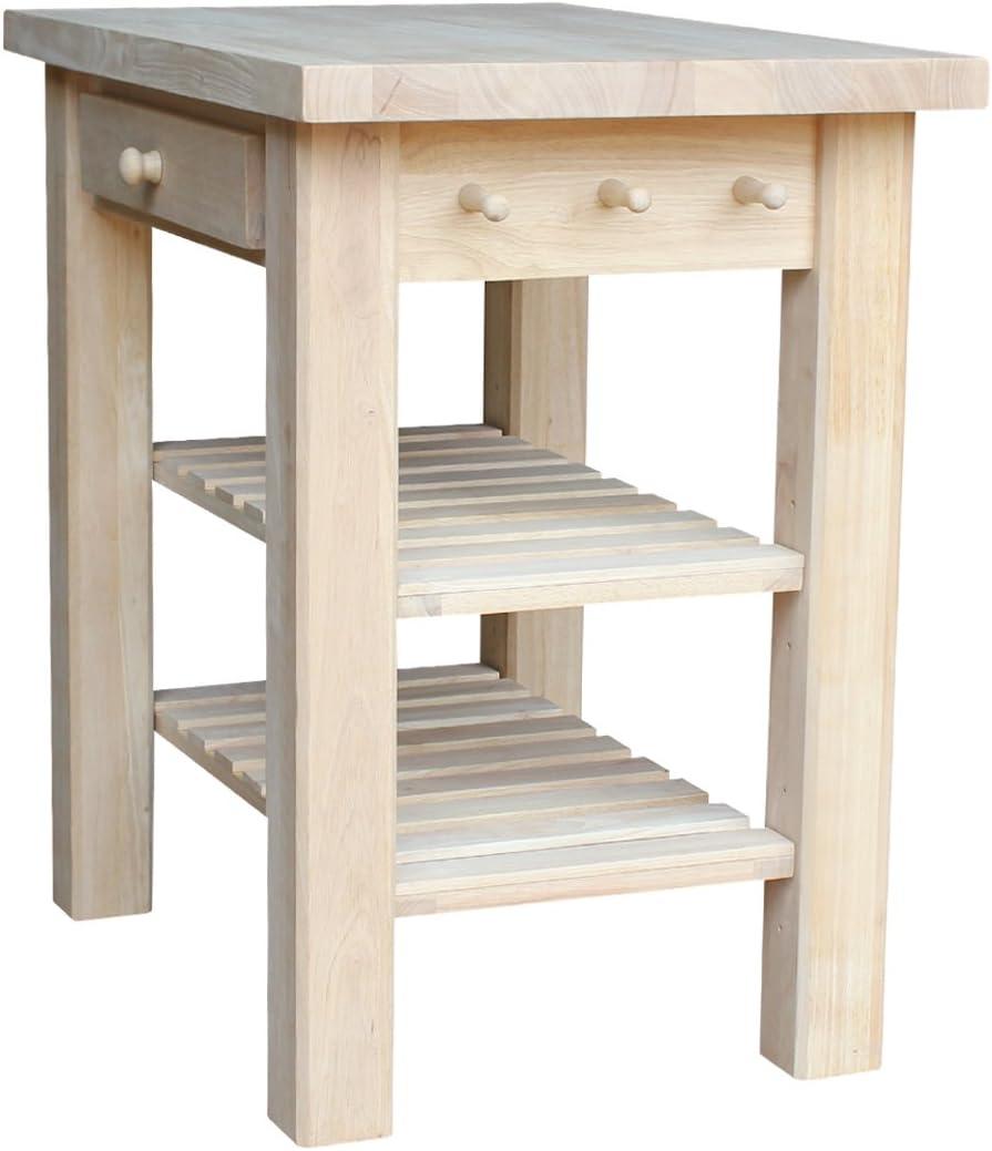 International Concepts Unfinished Butcher Block Kitchen Island