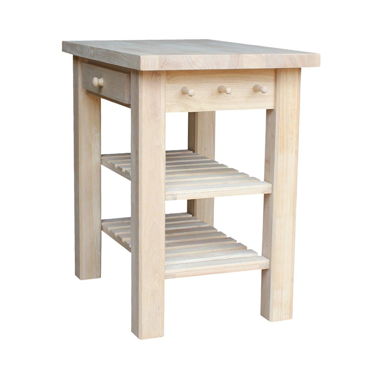 International Concepts Unfinished Butcher Block Kitchen Island