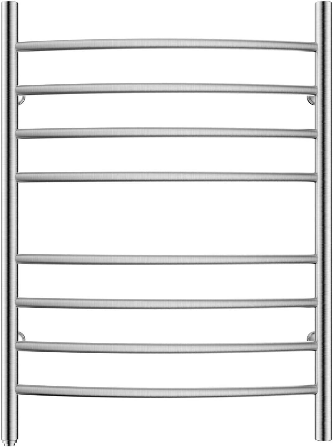 HEATGENE Towel Warmer Wall Mount Electric Plug-in/Hardwired Heated Towel Rack Mirror Polish