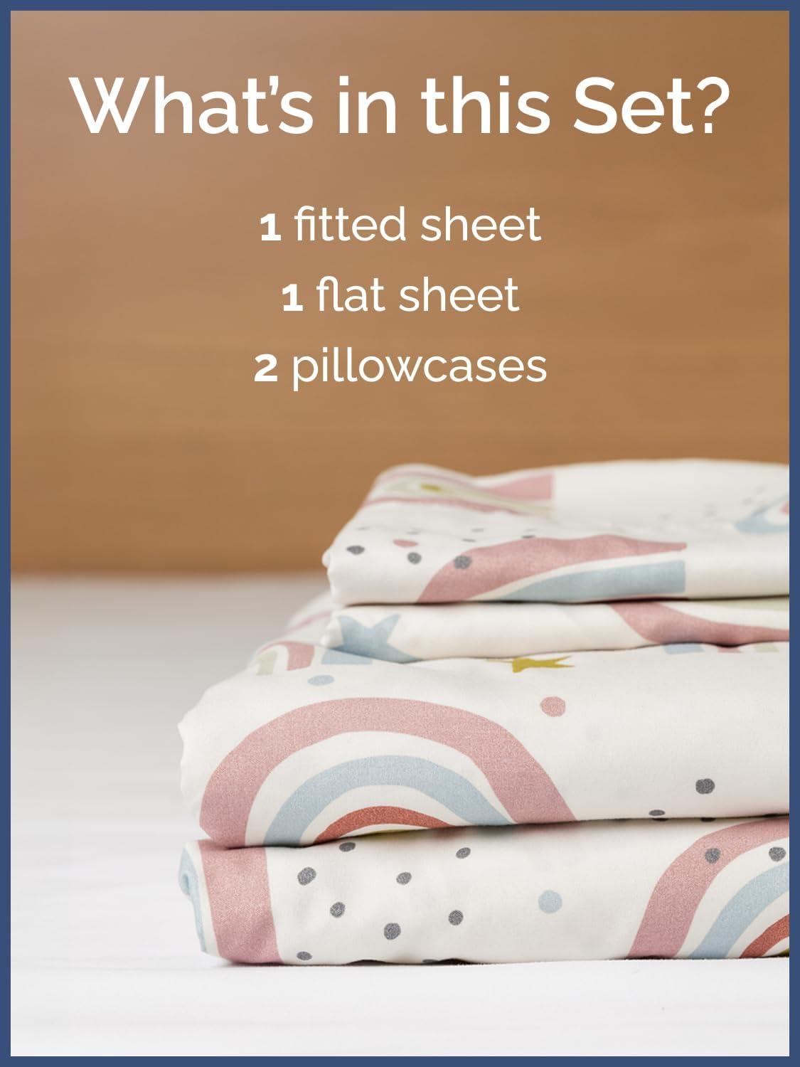 CGK Linens 4 Piece Kids Microfiber Sheet Set - Wrinkle Free - Cute, Cozy, Soft