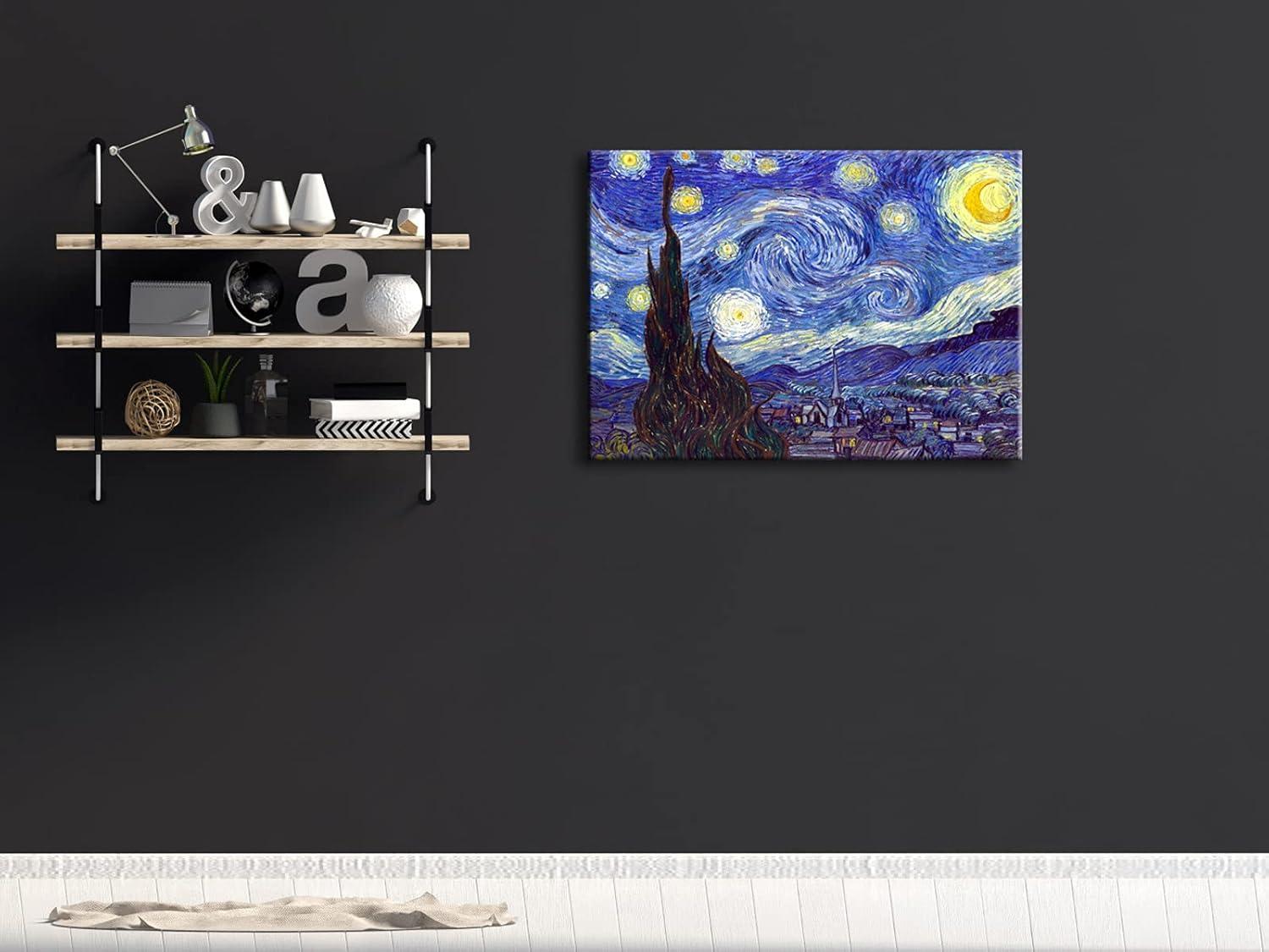 Wieco Art Starry Night Abstract Canvas Prints Wall Art of Van Gogh Famous Artwork Modern Gallery Wrapped Classic Sky Star Pictures Artwork for Living Room Home Office Decorations