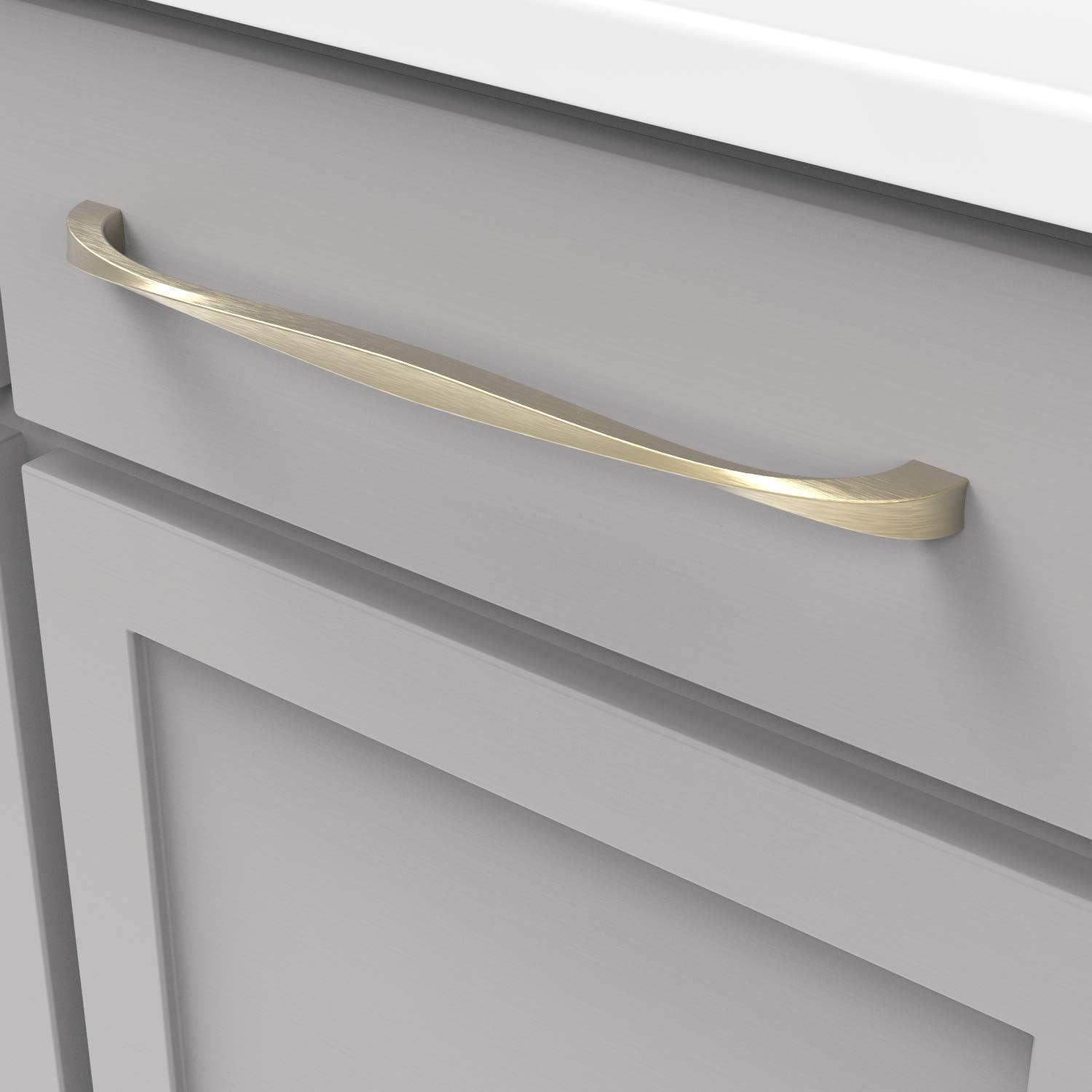 Twist Kitchen Cabinet Handles, Solid Core Drawer Pulls for Cabinet Doors, 12"