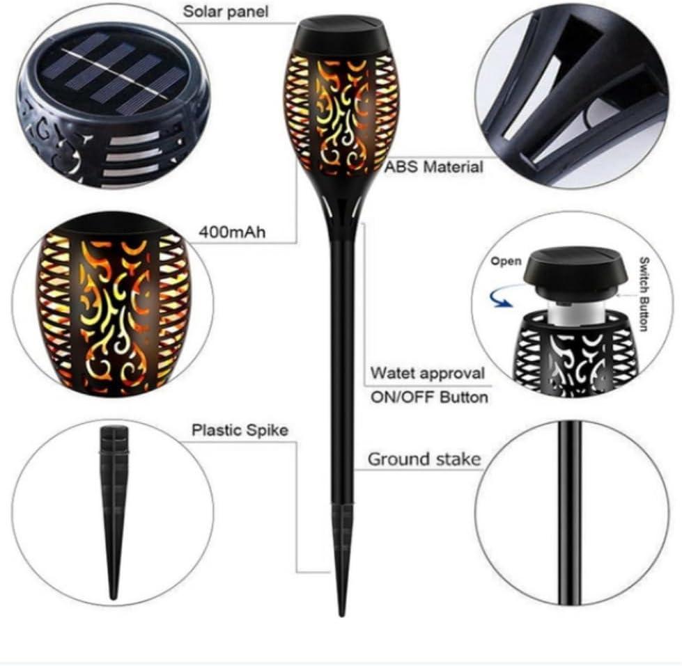 4 Pack Solar Lights Outdoor, Solar Torch Lights Outdoor Flickering Flame for Outdoor Decorations, Waterproof Garden Light Solar Powered , Torches Flame Light for Outside Yard Patio Lawn Garden Decor