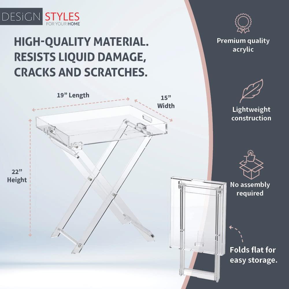 Design Styles Acrylic Folding Tray Table