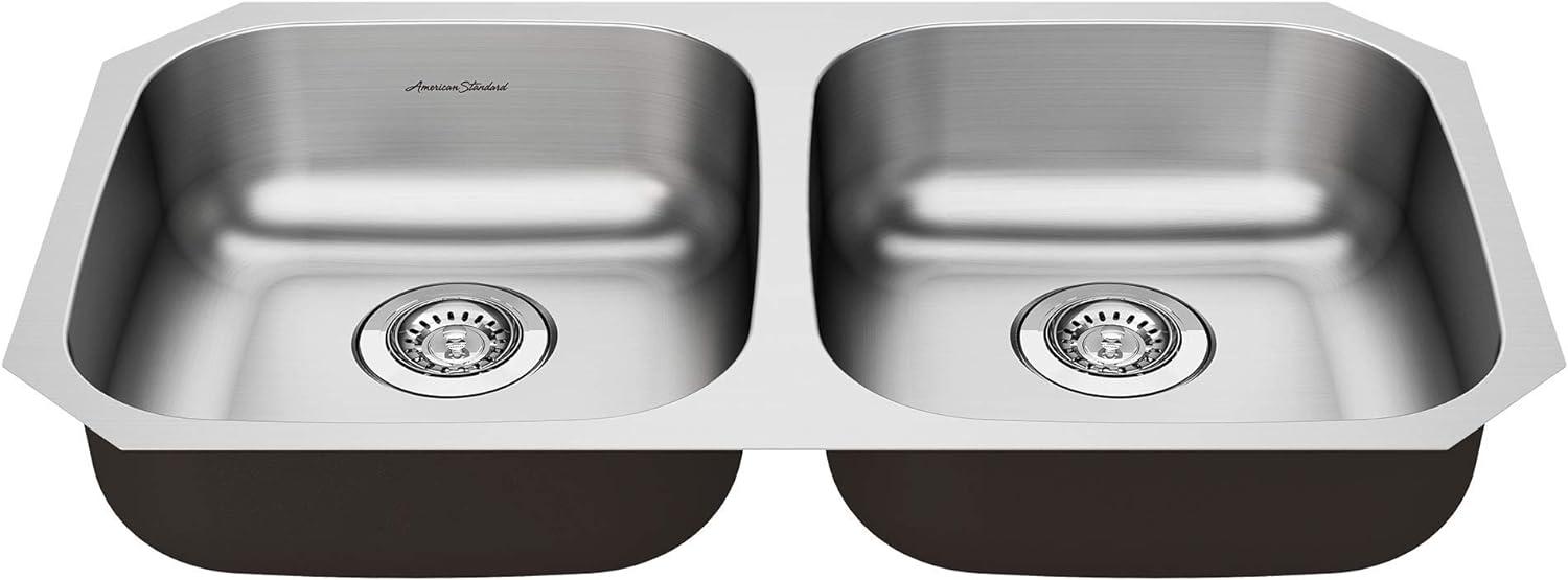 Portsmouth 32.25'' L Undermount Double Bowl Stainless Steel Kitchen Sink