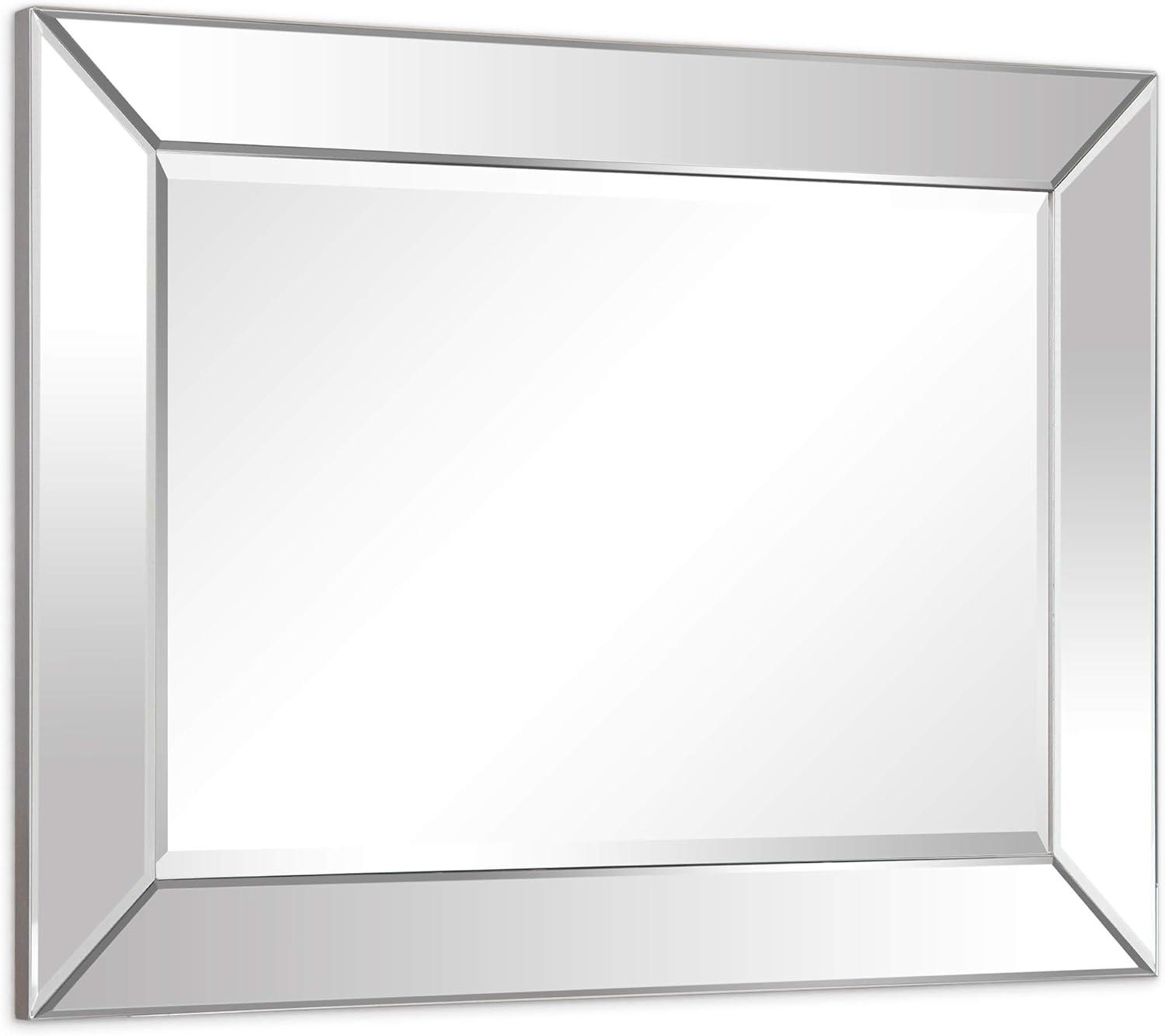 Empire Art Direct Modern Beveled Rectangular Wall Mirror,Bathroom,Bedroom,Living Room,Ready to Hang - 30 in. x 1.24 in. x 40 in.