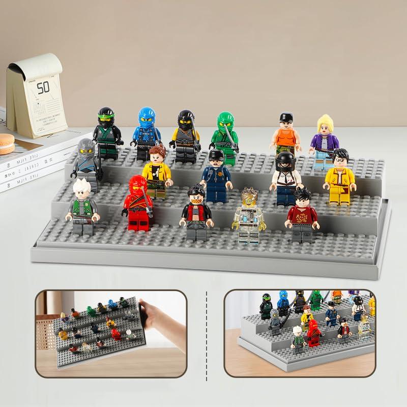 Display Case for Minifigure Action Figures Blocks, Removable Acrylic Display Box Storage for Collection Bricks Blocks Toys Models Minifigures