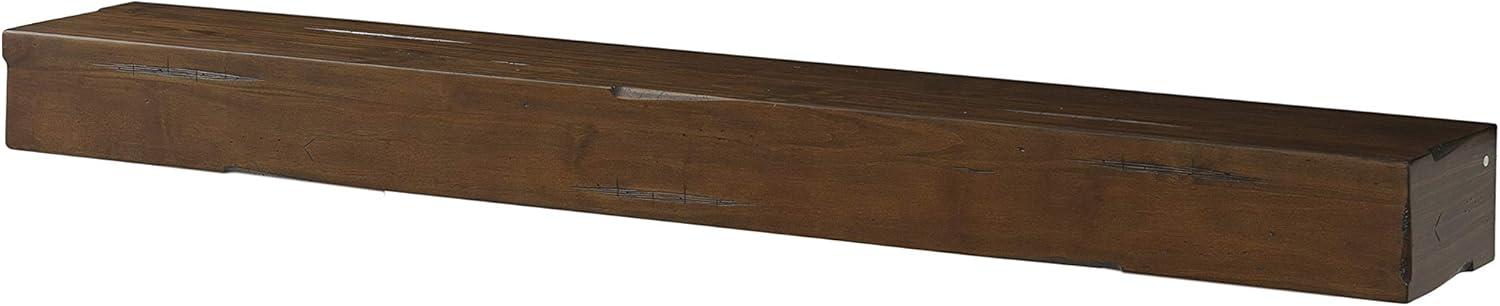 Rustic Distressed Cherry 60-Inch Wooden Fireplace Mantel Shelf