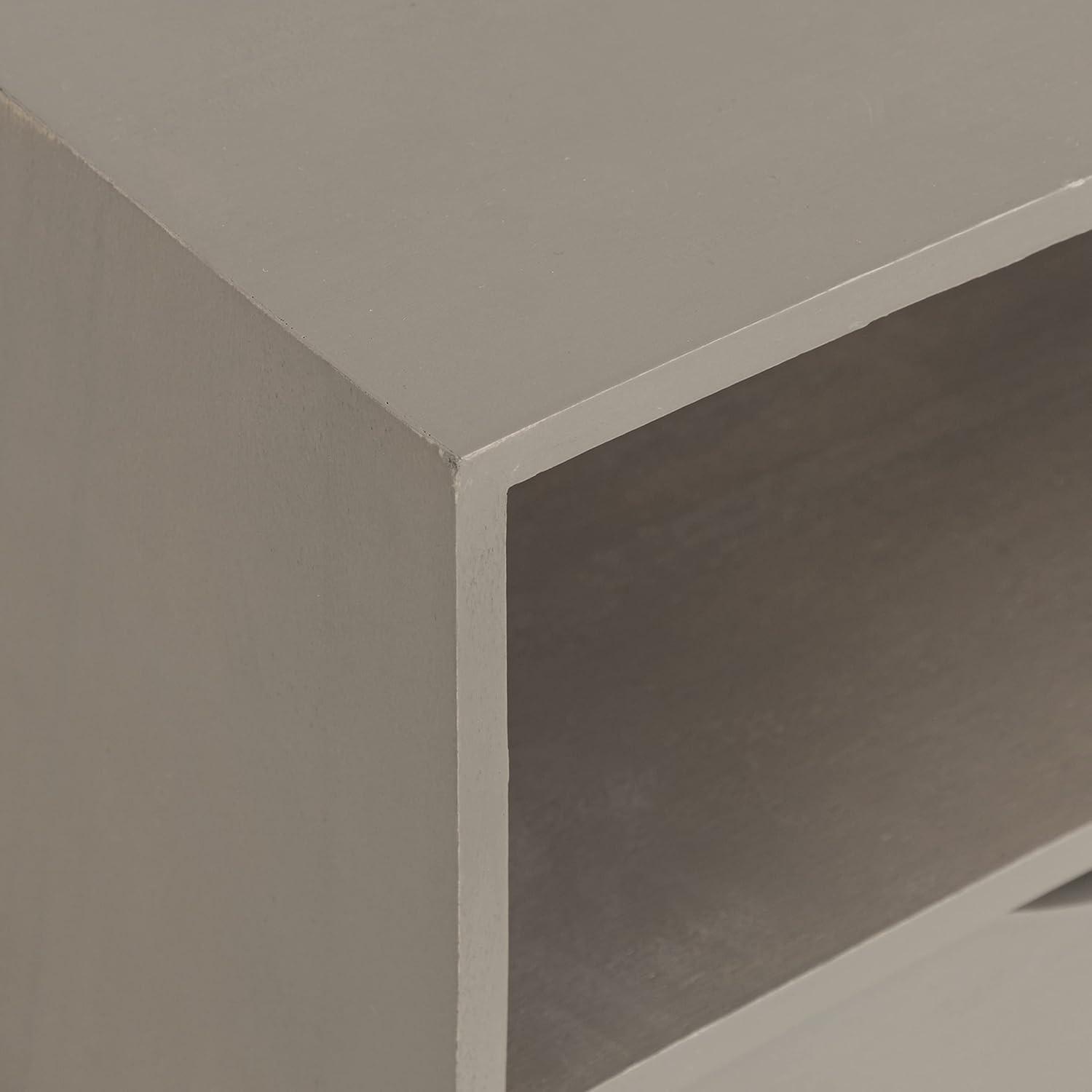 Kate and Laurel Hutton Rectangle Wood Floating Side Table, 12.5x10x7, Gray