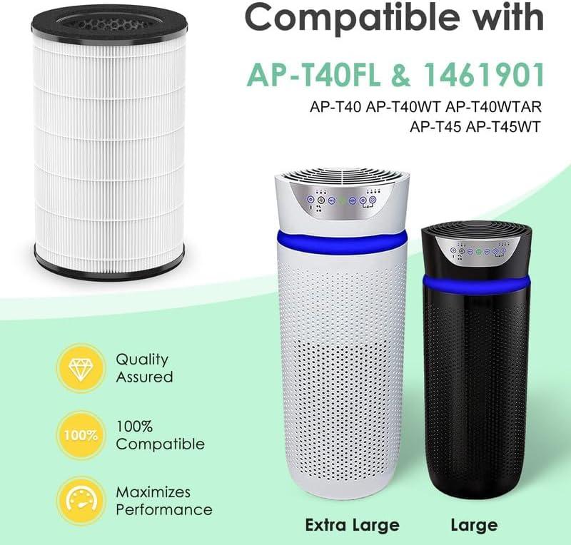 Compact White and Black HEPA Air Purifier Filter