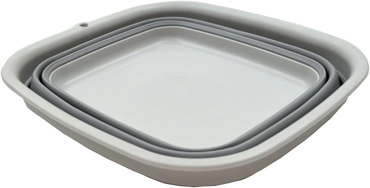 SAMMART 7.7L (2 Gallon) Collapsible Tub - Foldable Dish Tub, Grey